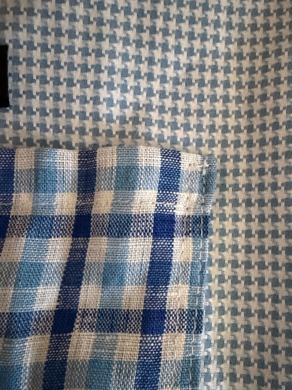 Beau Ties of Vermont Handmade in Vermont Tote Bag Blue White Check Fabric - Picture 10 of 10